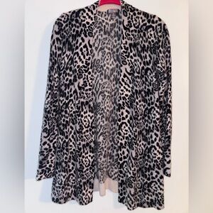 Charter Club Leopard Cashmere Cardigan